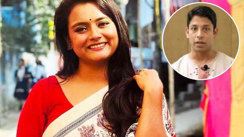 ঢাবি শিক্ষার্থী মুনিরা মাহজাবিন মিমো (ইনসেটে অধ্যাপক সুদীপ চক্রবর্তী)